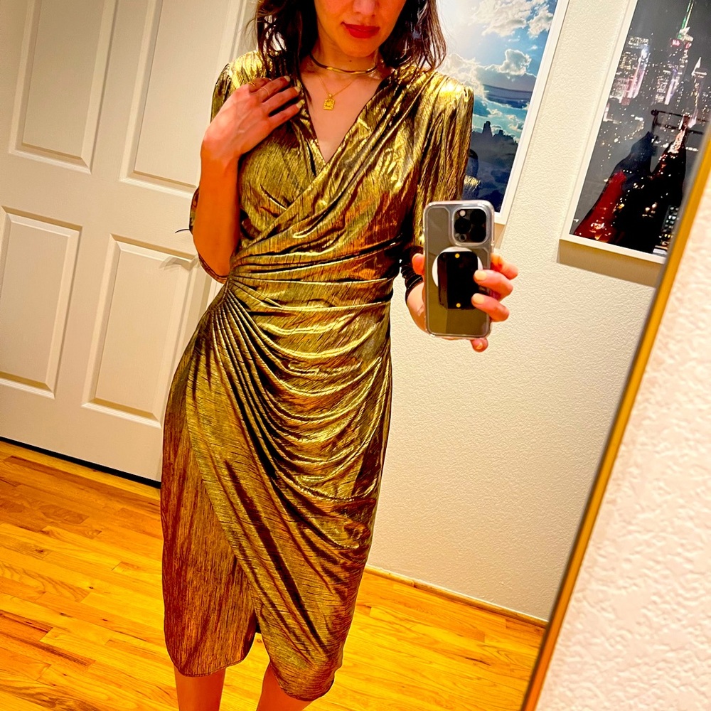 Formal shimmer wedding guest party dress vintage!